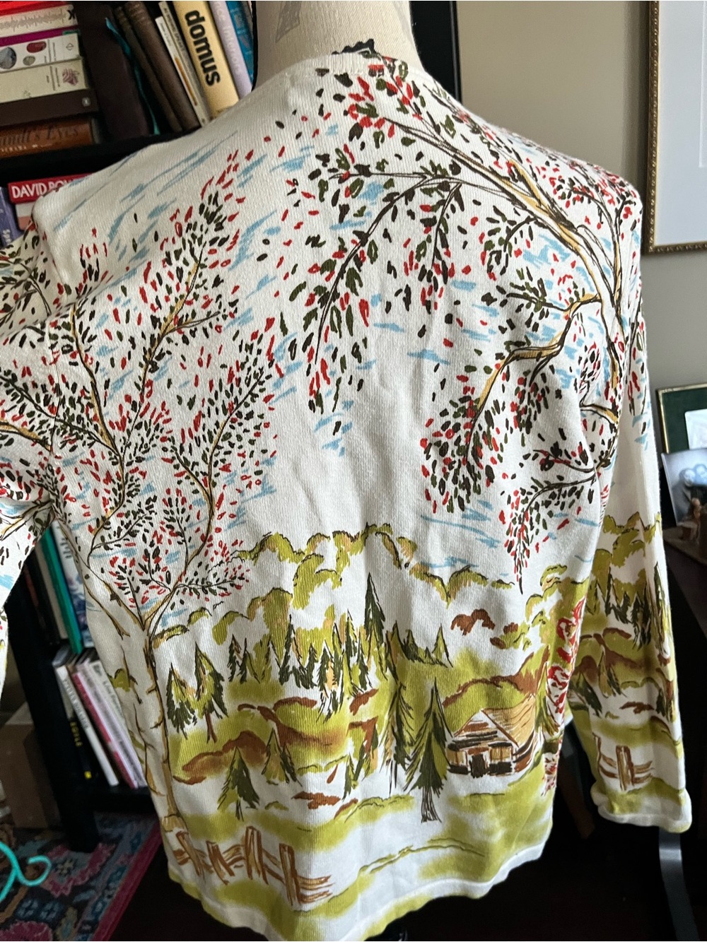 Christopher & Banks Women’s Scenic Print Long-Sleeve Cardigan 100% Cotton